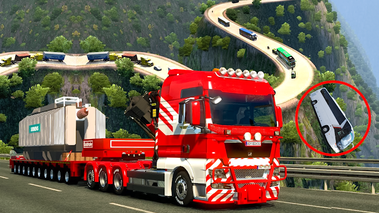 #2. Truck Simulator :Euro 3D Truck (Android) By: Redstone Creatives