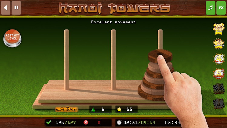 #3. The Hanoi Towers Lite (Android) By: 3DLogical®