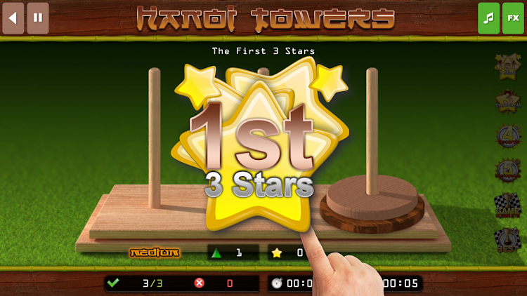 #10. The Hanoi Towers Lite (Android) By: 3DLogical®