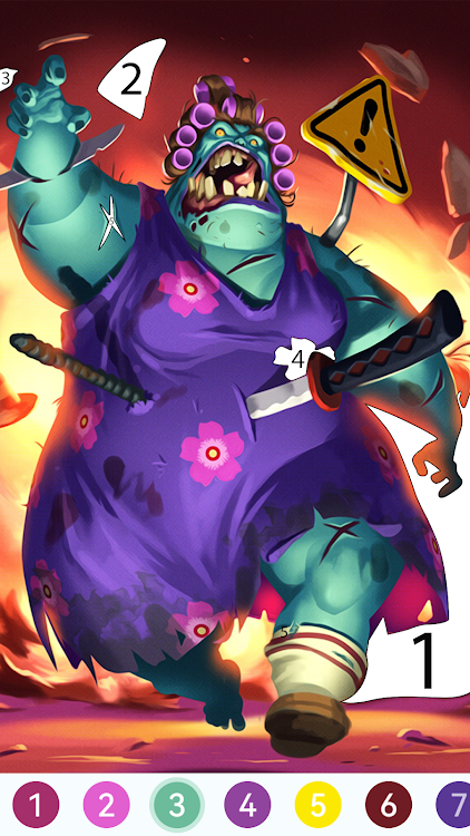 #4. Zombie Paint by Number (Android) By: Tap Coloring Mobile