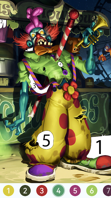 #10. Zombie Paint by Number (Android) By: Tap Coloring Mobile