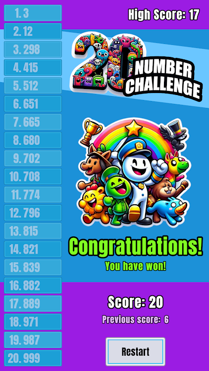 #5. 20 Number Challenge Game (Android) By: GGDS - Idle Tycoon Games