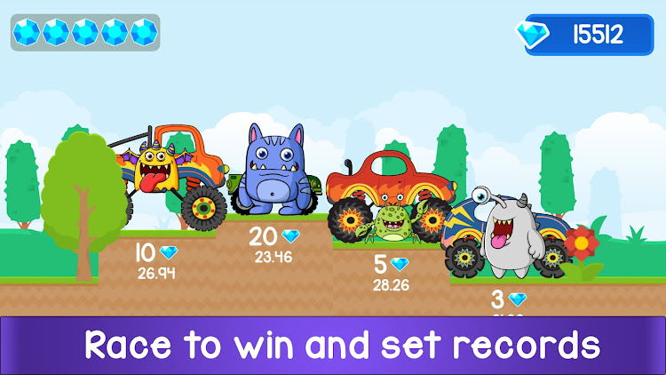 #6. Kids Monster Truck Racing Game (Android) By: App Family Kids - Games for boys and girls