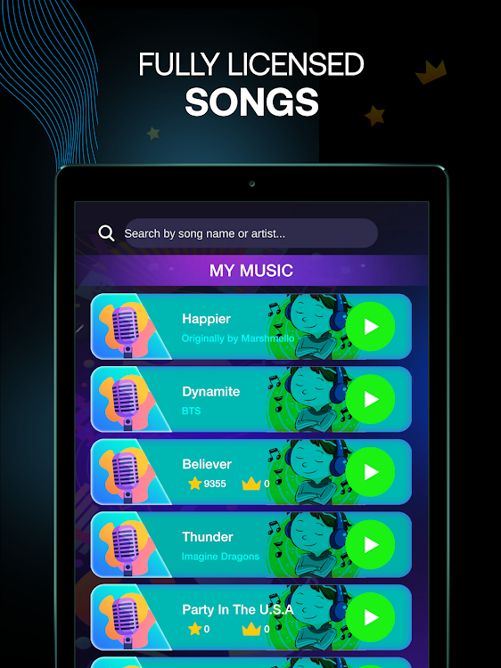 #9. Lyrics Star・Song Lyrics Tiles (Android) By: Escaped Pixels Ltd