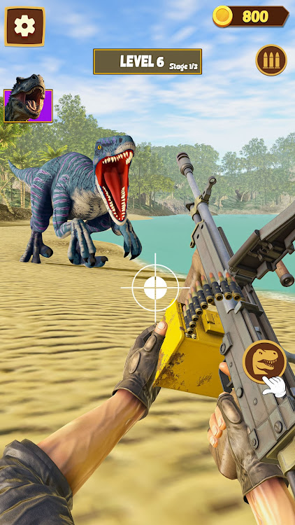 #4. Dinosaur Hunting King Sim Game (Android) By: Fusion Games Studio