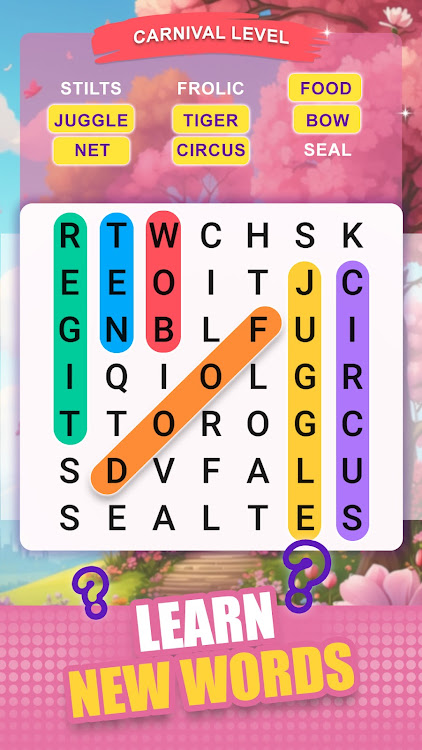 #7. Word Search - Game (Android) By: Astha Dhameliya