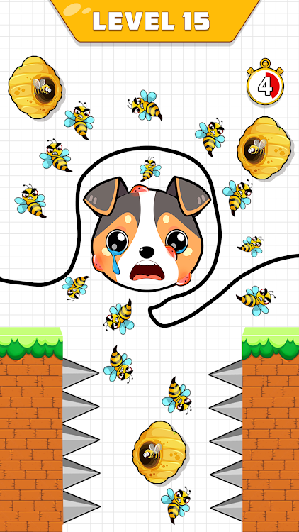 #6. Save The Dog - Dog vs Bee Game (Android) By: Game Shome Studio