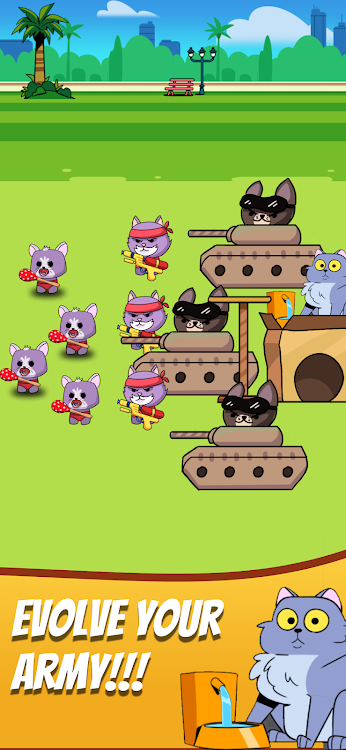 #3. Paws of War: Cats vs Dogs (Android) By: FERA Games - Idle Simulator Tycoon Games