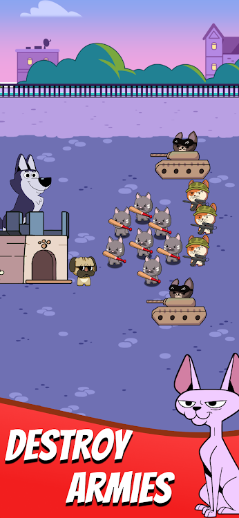 #4. Paws of War: Cats vs Dogs (Android) By: FERA Games - Idle Simulator Tycoon Games