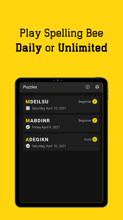 #7. Spelling Bee Word Puzzles (Android) By: Brain & Games