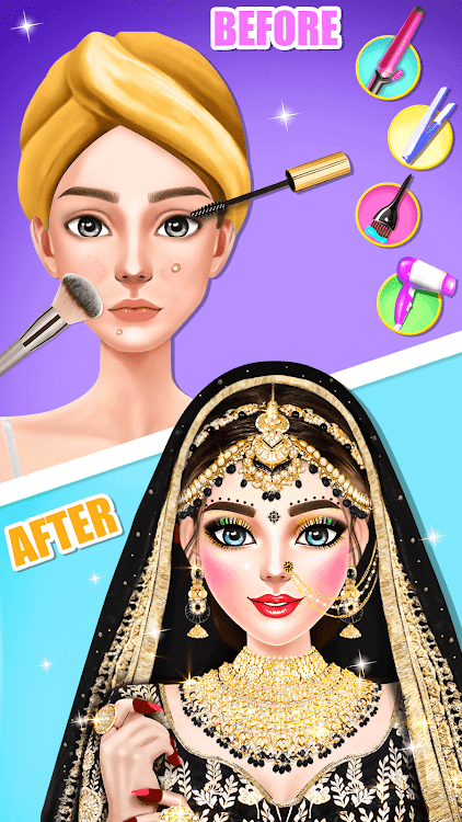 #4. Indian Wedding Bridal Makeup (Android) By: Fashion Makeover Studio