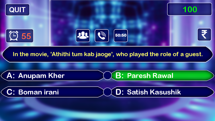 #7. KBC Live Quiz Game (Android) By: Inspire Game