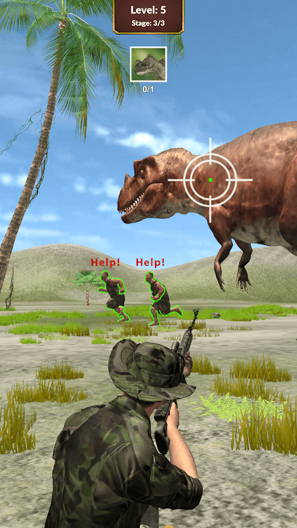 #4. Dino Hunt Animal hunting games (Android) By: Funmotion Casual Games