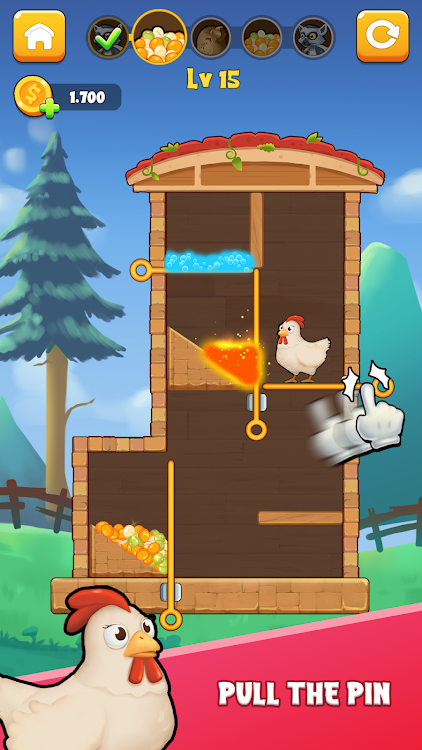 #2. Chicken Rescue: Pull The Pin (Android) By: CSCMobi Studios