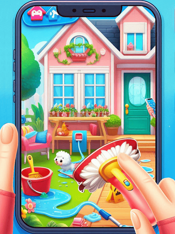 #2. Big Messy Home Cleaning Games (Android) By: Princess MakeUp Salon - Dress Up Games For Girls