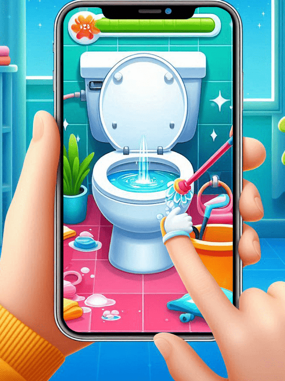 #4. Big Messy Home Cleaning Games (Android) By: Princess MakeUp Salon - Dress Up Games For Girls