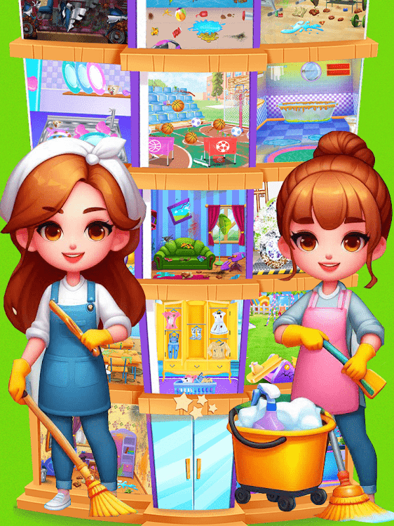 #8. Big Messy Home Cleaning Games (Android) By: Princess MakeUp Salon - Dress Up Games For Girls