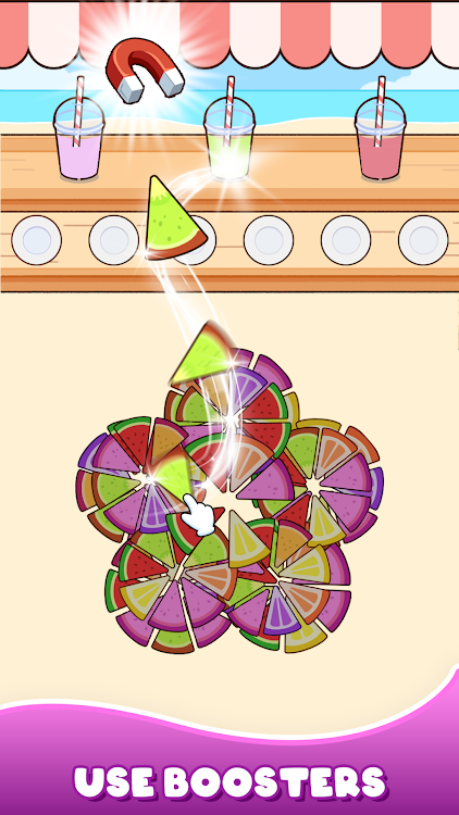 #2. Fruit Sort: Juicy Match Game (Android) By: Mirai Global Publishing