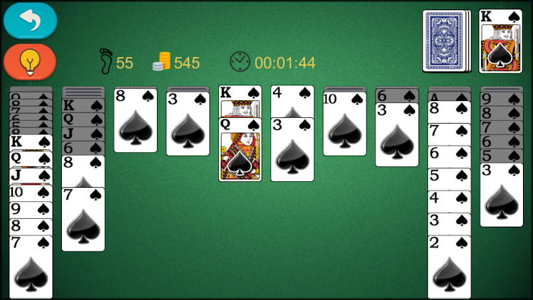 #4. Spider Solitaire Classic+ (Android) By: Crazy Game Developer