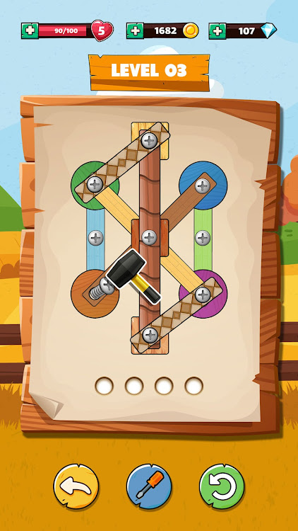 #4. Wood Nuts Unscrew Puzzle Bolts (Android) By: ZeroLoft Games