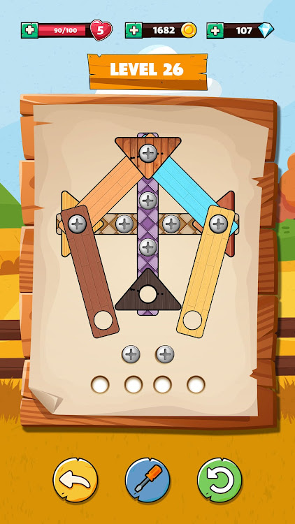 #6. Wood Nuts Unscrew Puzzle Bolts (Android) By: ZeroLoft Games