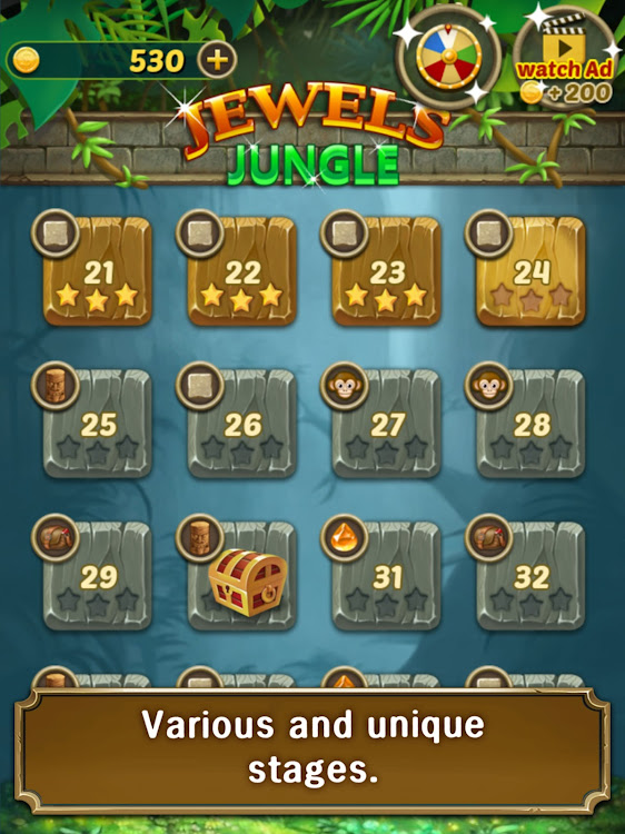 #9. Jewels Jungle : Match 3 Puzzle (Android) By: SUPERBOX Inc