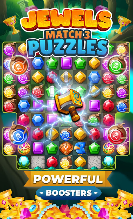 #6. Jewels: Match 3 legendary Game (Android) By: A.V.A - puzzles games