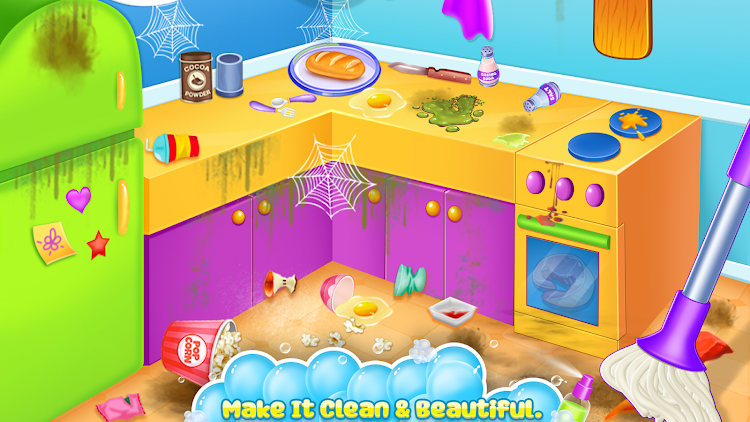 #5. Home cleaning game for girls (Android) By: Ginchu Games