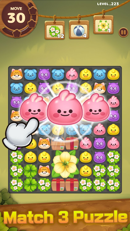 #3. Candy Friends Forest : Match-3 (Android) By: SUPERBOX Inc