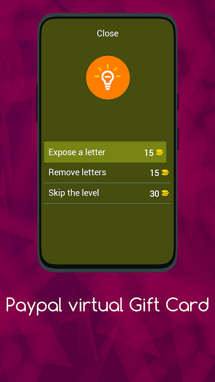 #5. PayPal Virtual Gift Card (Android) By: CreativeApps-ash