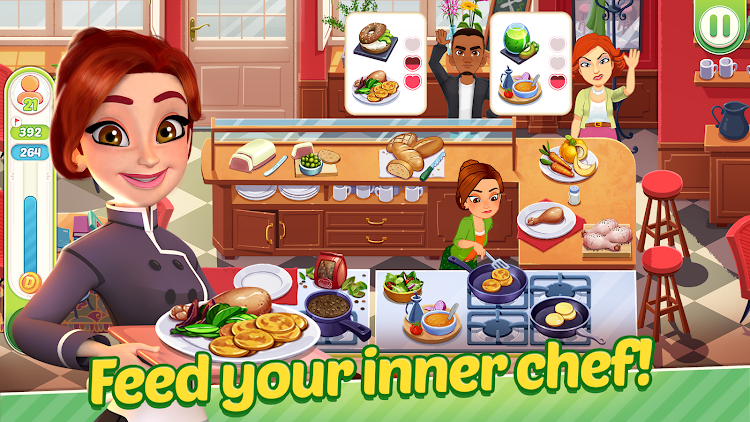 #2. Delicious World - Cooking Game (Android) By: GameHouse Original Stories