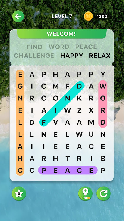 #5. Peace Word Search (Android) By: Hustle Run