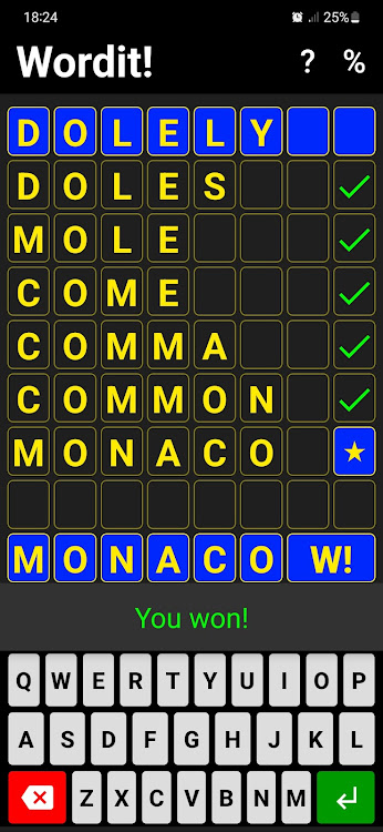 #2. Wordit! - unique word game (Android) By: KubiKDB