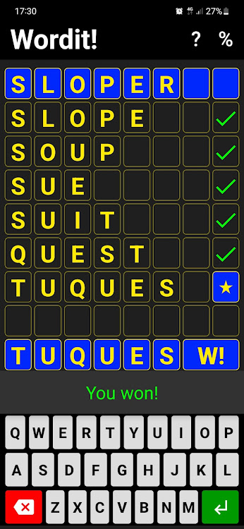 #3. Wordit! - unique word game (Android) By: KubiKDB