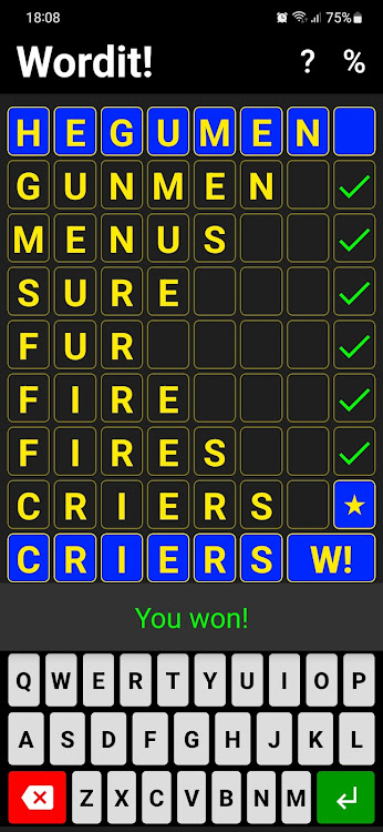 #5. Wordit! - unique word game (Android) By: KubiKDB