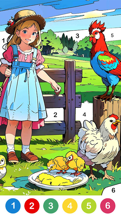 #4. Farm Country Color By Number (Android) By: Special Coloring Studio