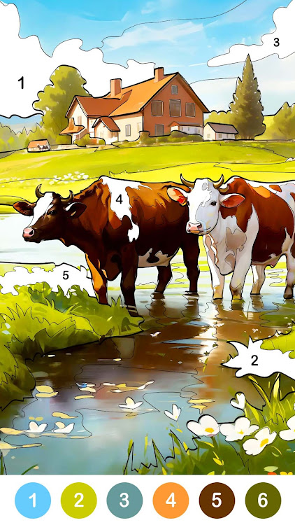 #6. Farm Country Color By Number (Android) By: Special Coloring Studio