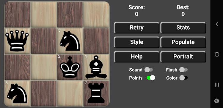 #2. 4x4 Solo Mini Chess Puzzles (Android) By: KG9E