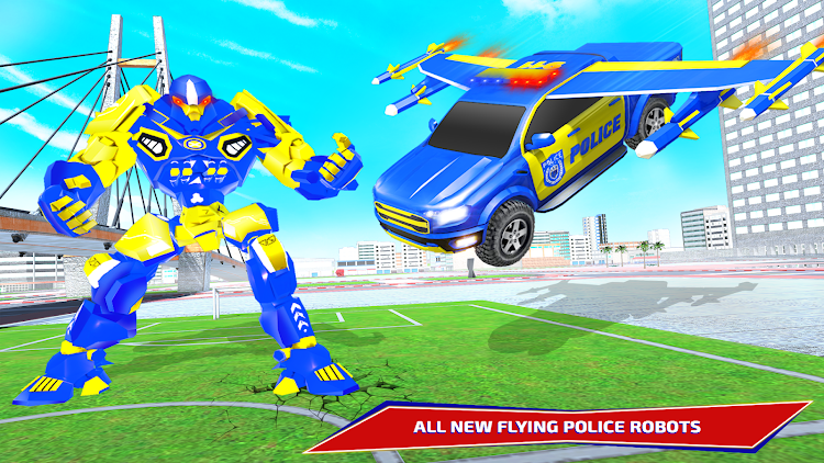 #3. Police Eagle Robot Car Game 3d (Android) By: Fun Games Studioz