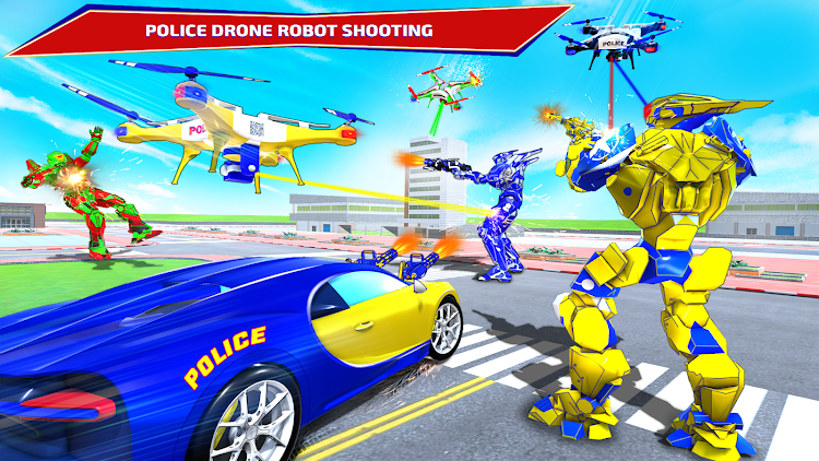 #5. Police Eagle Robot Car Game 3d (Android) By: Fun Games Studioz