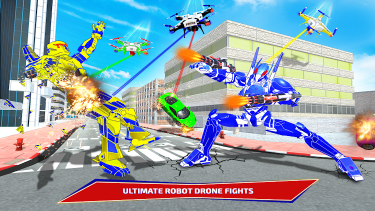 #9. Police Eagle Robot Car Game 3d (Android) By: Fun Games Studioz