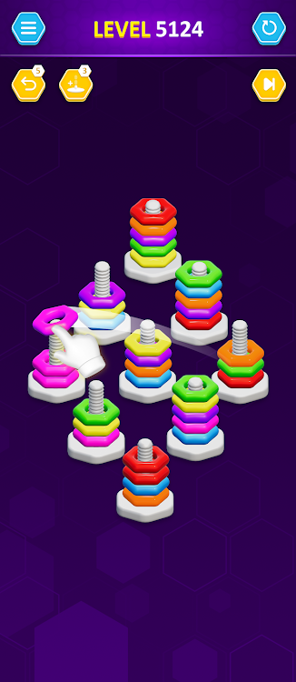 #9. Hexa hoop sort (Android) By: Smash studios