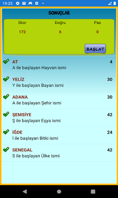 #3. İsim Şehir Bitki Hayvan (Android) By: SprigsLabs