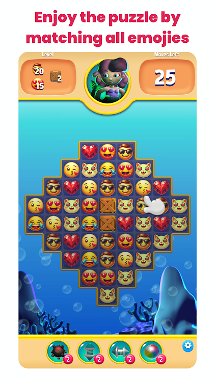 #3. Emoji Puzzle: Fun Match 3 Game (Android) By: HeyiDB