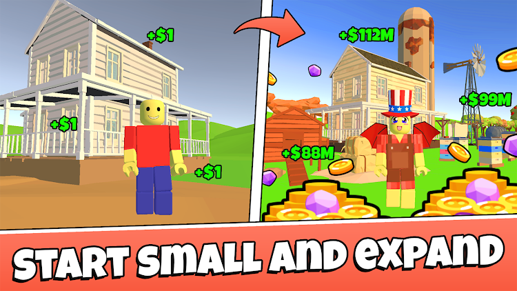 #7. Farm Tycoon for Obby (Android) By: Kids Games LLC