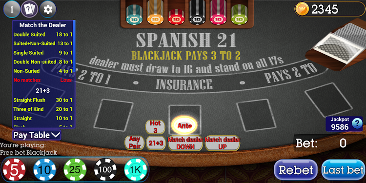 #9. Spanish Blackjack 21 (Android) By: Blue Wind Studio