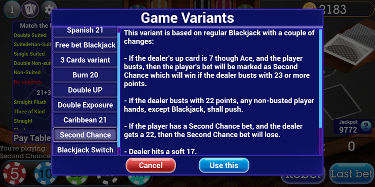 #10. Spanish Blackjack 21 (Android) By: Blue Wind Studio