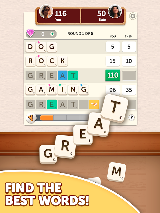 #9. Word Yatzy - Fun Word Puzzler (Android) By: FunCraft Games