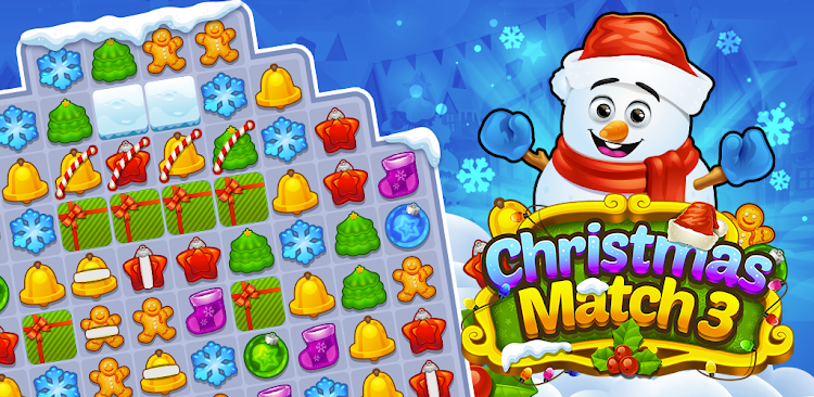 #8. Christmas Match 3 Candy Games (Android) By: Skill Games - Popular Offline Match 3 Games