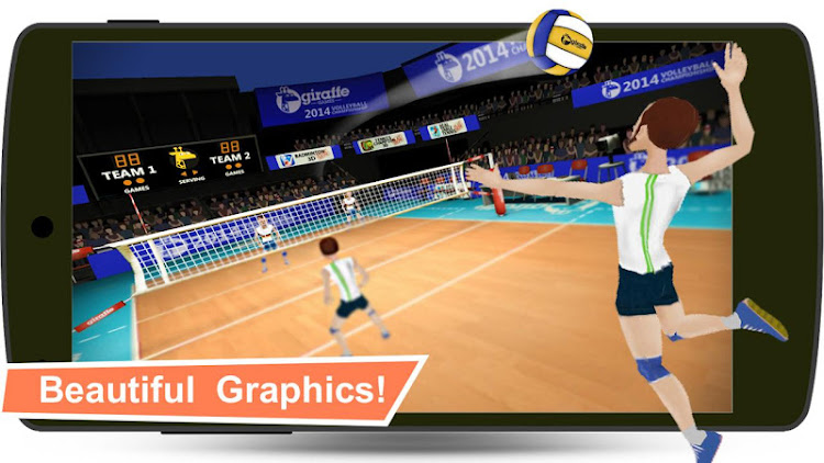 #6. Volleyball Champions 3D - Onli (Android) By: Giraffe Games Limited